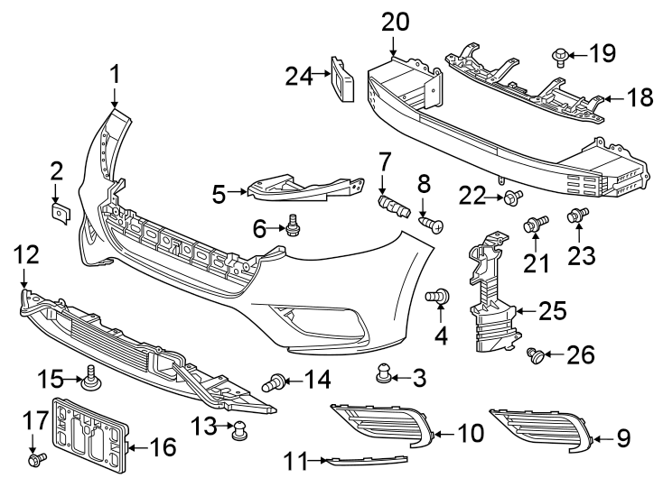 21FRONT BUMPER & GRILLE. BUMPER & COMPONENTS.https://images.simplepart.com/images/parts/motor/fullsize/4495010.png