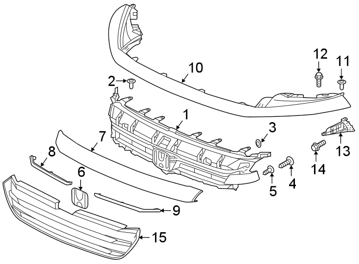 14FRONT BUMPER & GRILLE. GRILLE & COMPONENTS.https://images.simplepart.com/images/parts/motor/fullsize/4495012.png