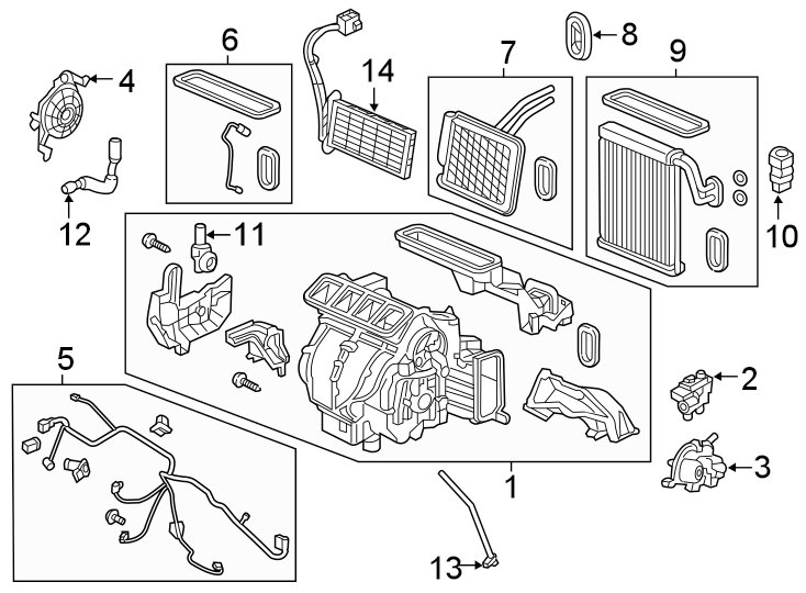 14AIR CONDITIONER & HEATER. EVAPORATOR & HEATER COMPONENTS.https://images.simplepart.com/images/parts/motor/fullsize/4495064.png