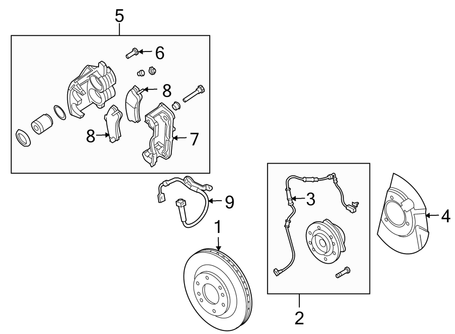 1FRONT SUSPENSION. BRAKE COMPONENTS.https://images.simplepart.com/images/parts/motor/fullsize/4651195.png