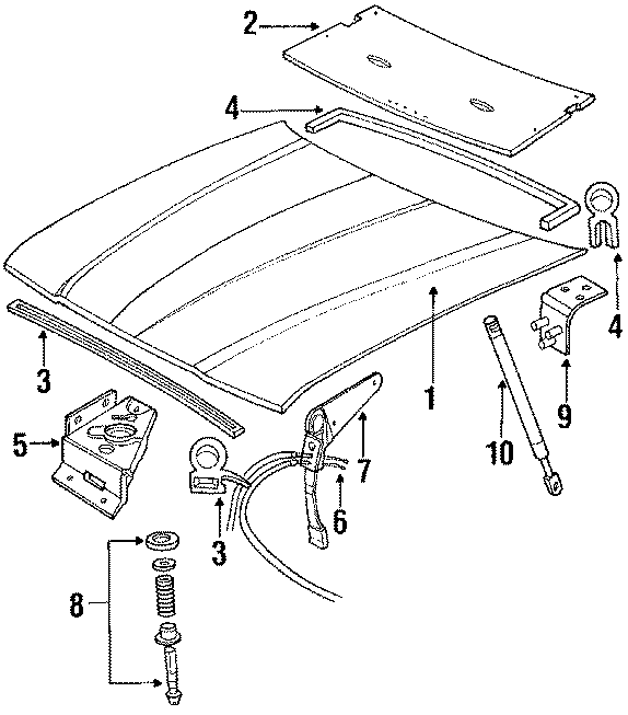 Diagram HOOD & COMPONENTS. for your 2013 Jaguar XK  Base Convertible 