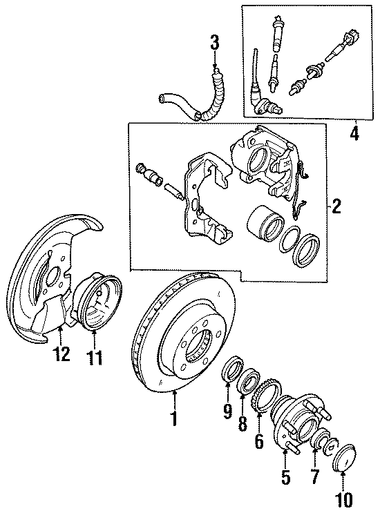 Diagram FRONT SUSPENSION. BRAKE COMPONENTS. for your 2022 Jaguar I-Pace  S 