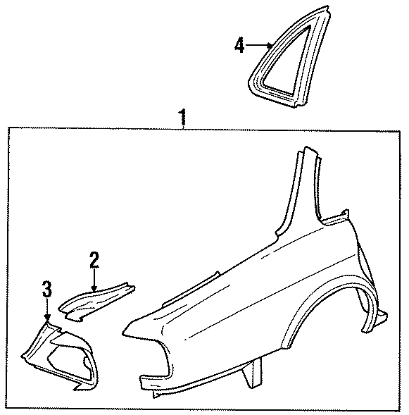 Diagram GLASS. QUARTER PANEL & COMPONENTS. for your Jaguar XJ12  