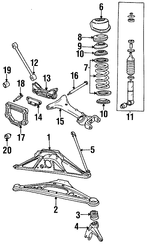 Diagram REAR SUSPENSION. SUSPENSION COMPONENTS. for your Jaguar