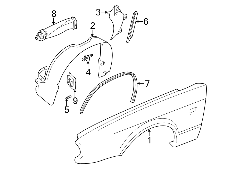 Diagram Fender & components. for your 2017 Jaguar XF   