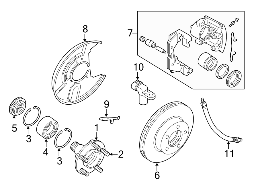 Diagram FRONT SUSPENSION. BRAKE COMPONENTS. for your 2019 Jaguar XJ 3.0L V6 A/T AWD XJ50 Sedan 