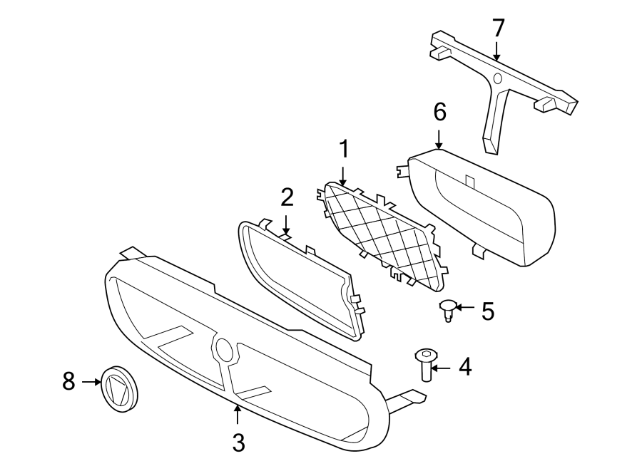 Diagram GRILLE & COMPONENTS. for your 2020 Jaguar F-Pace  Base Sport Utility 