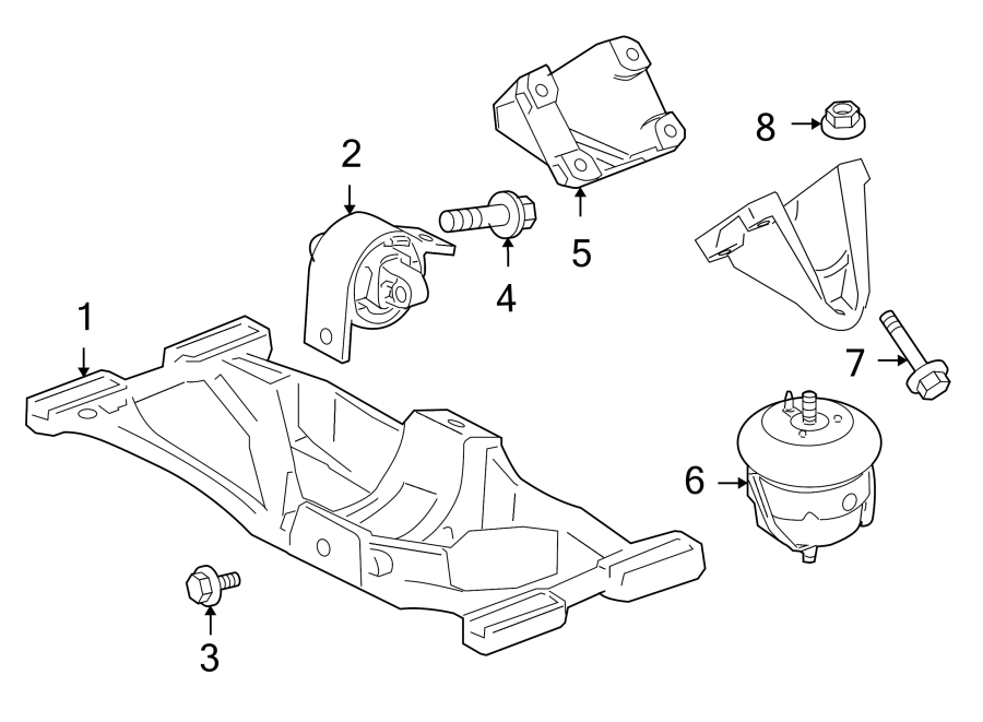 Diagram ENGINE & TRANS MOUNTING. for your 2018 Jaguar F-Pace  Premium Sport Utility 