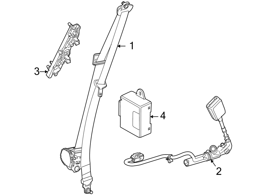 Diagram RESTRAINT SYSTEMS. FRONT SEAT BELTS. for your 2020 Jaguar F-Pace  Premium Sport Utility 