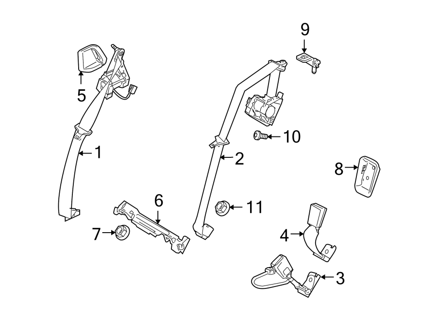 Diagram Restraint systems. Rear seat belts. for your 2020 Jaguar F-Pace  Premium Sport Utility 