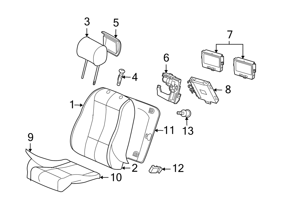 Diagram SEATS & TRACKS. FRONT SEAT COMPONENTS. for your 2004 Jaguar XJ8   