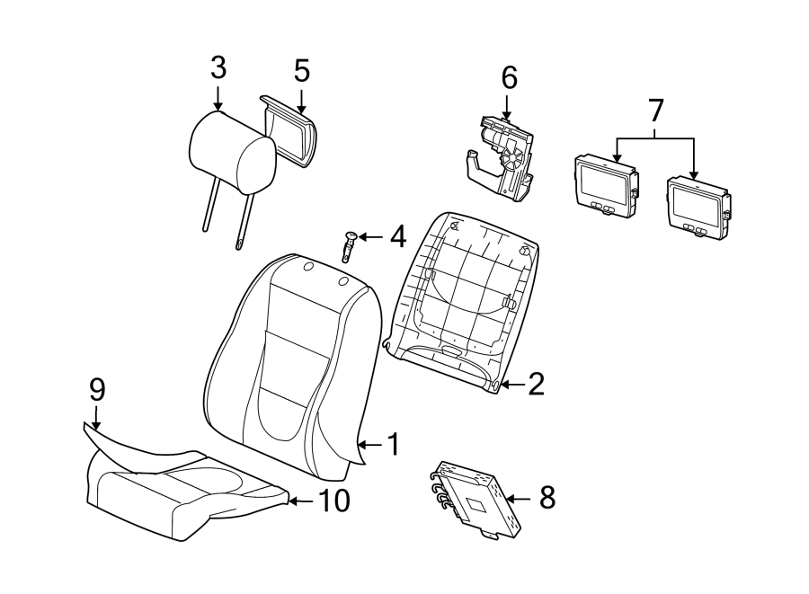 Diagram SEATS & TRACKS. FRONT SEAT COMPONENTS. for your 2001 Jaguar XJ8   