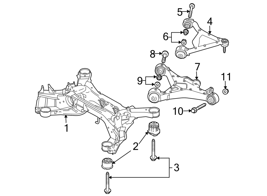 Diagram REAR SUSPENSION. SUSPENSION COMPONENTS. for your 2004 Jaguar Vanden Plas   