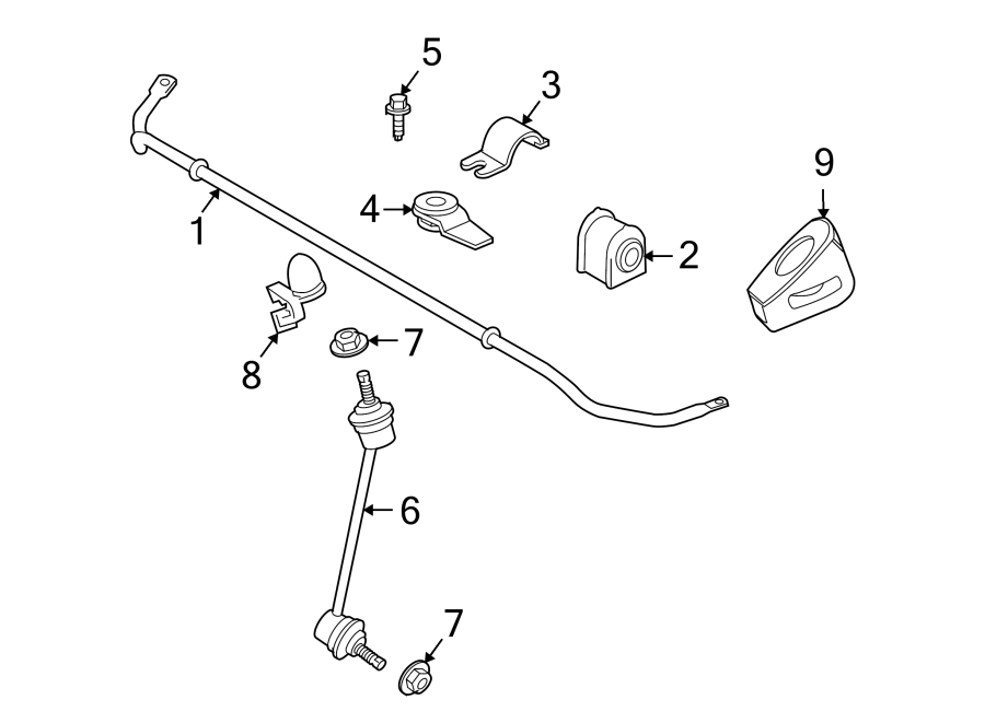 Diagram REAR SUSPENSION. STABILIZER BAR & COMPONENTS. for your 2009 Jaguar XKR  Base Convertible 