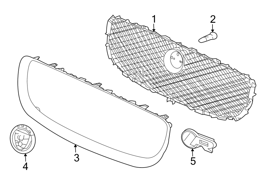 Diagram FRONT BUMPER & GRILLE. GRILLE & COMPONENTS. for your Jaguar XJ  