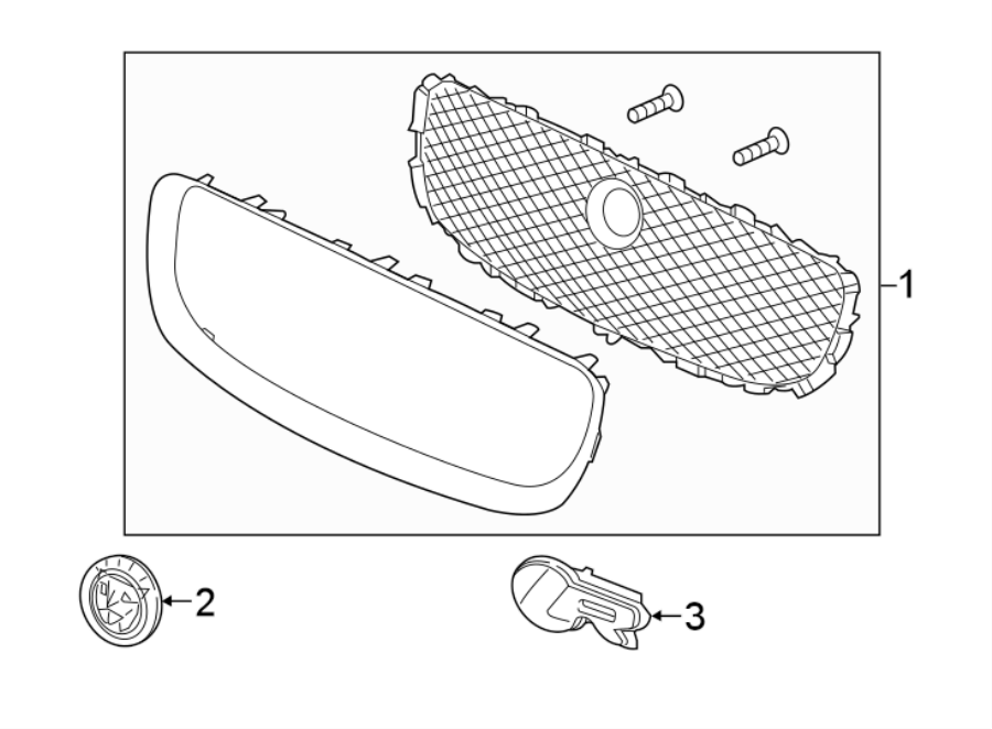 Diagram FRONT BUMPER & GRILLE. GRILLE & COMPONENTS. for your Jaguar XJR575  