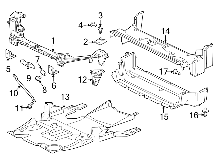 Diagram RADIATOR SUPPORT. for your 2014 Jaguar XJR  L Sedan 