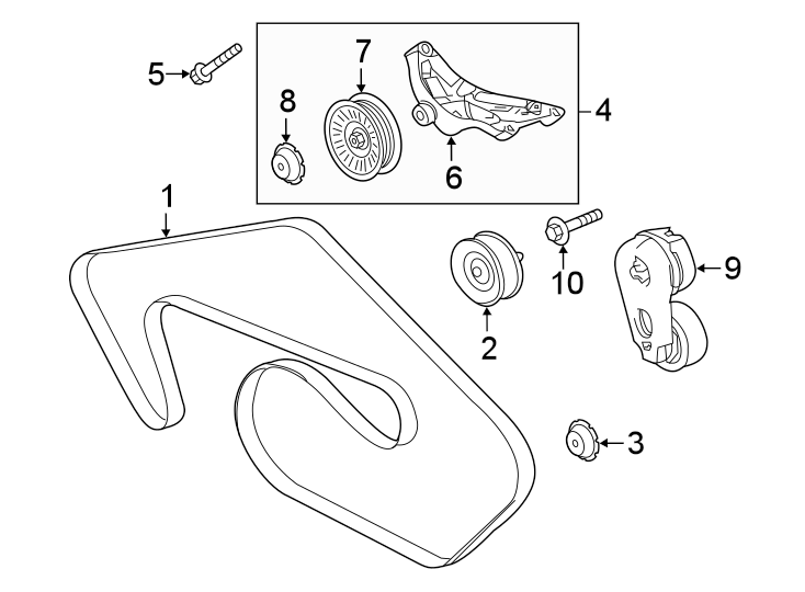 Diagram BELTS & PULLEYS. for your 2015 Jaguar XKR-S   