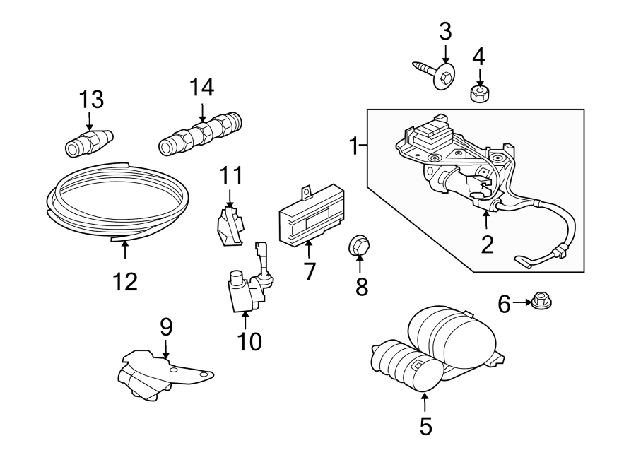 Diagram RIDE CONTROL COMPONENTS. for your 2018 Jaguar XJ   