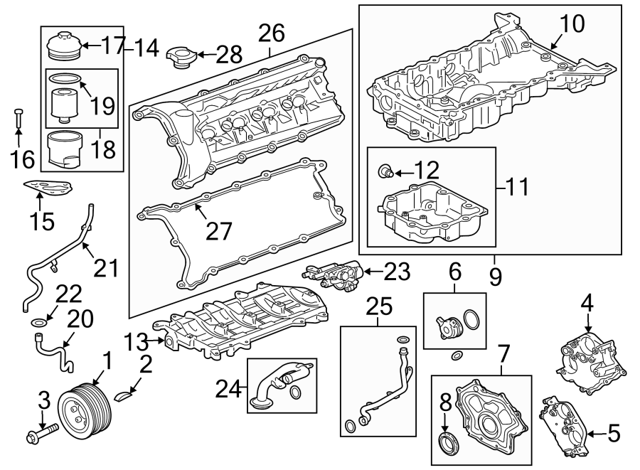 Diagram ENGINE PARTS. for your 2020 Jaguar E-Pace   