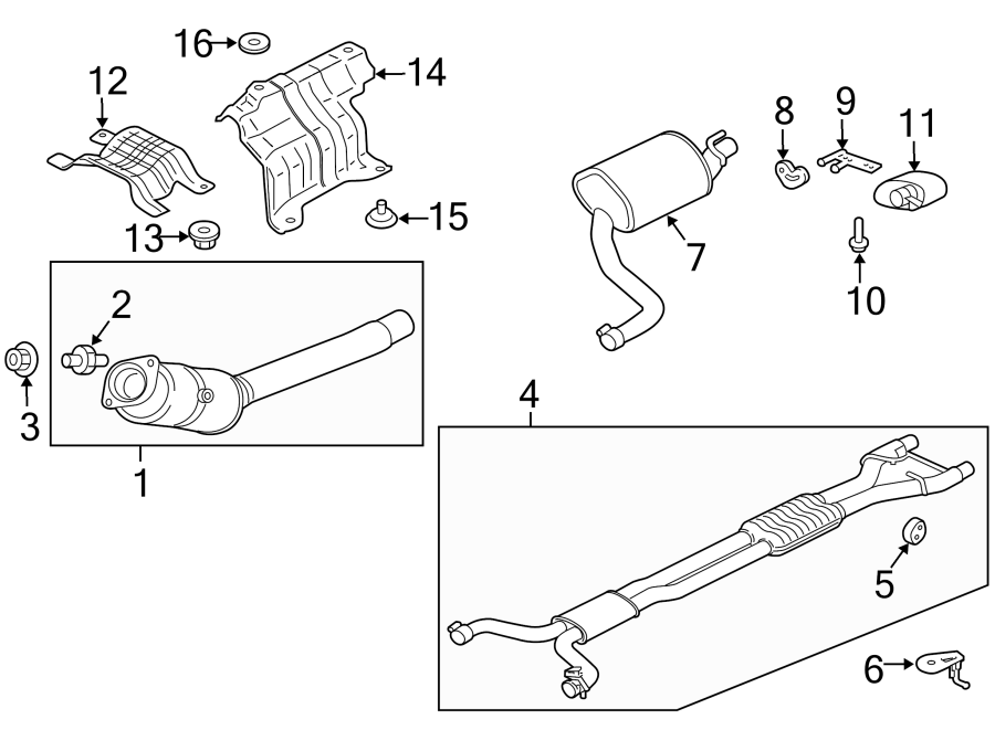 Diagram EXHAUST SYSTEM. EXHAUST COMPONENTS. for your 2018 Jaguar XJ   