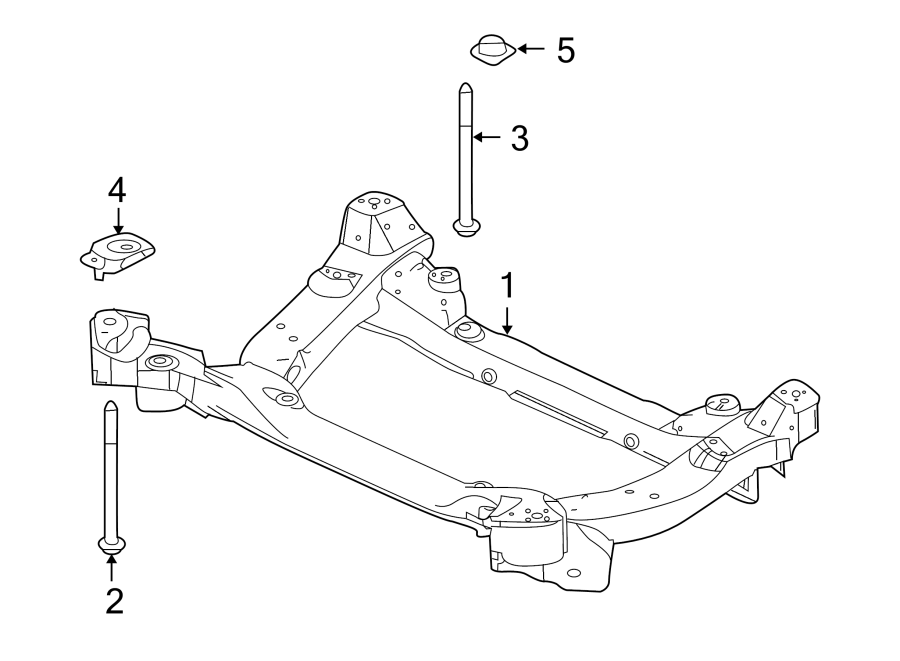 Diagram FRONT SUSPENSION. ENGINE CROSSMEMBER. for your 2012 Jaguar XJ  L Supercharged Sedan 