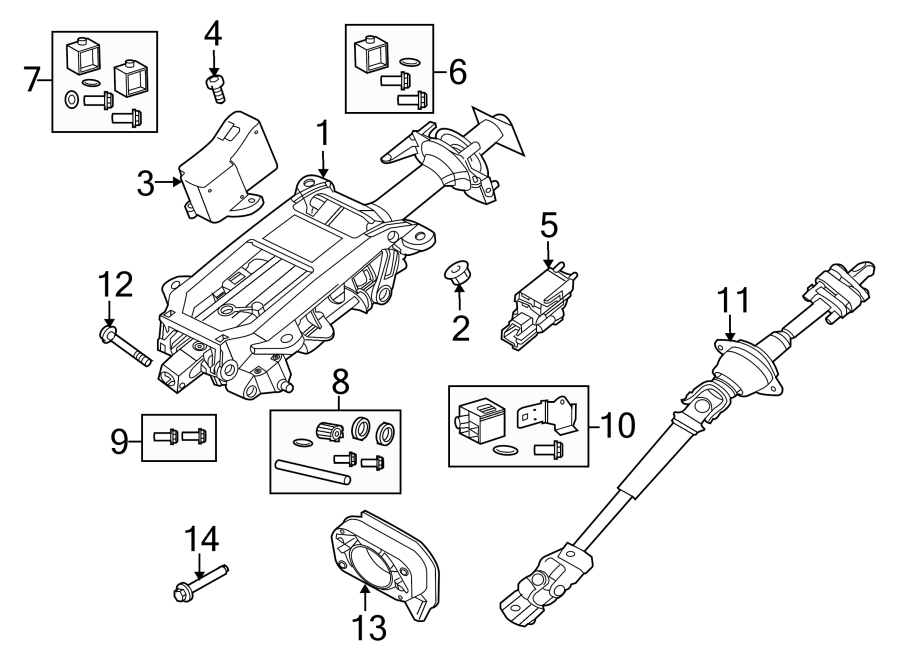 Diagram Steering column assembly. for your 2015 Jaguar XJR   