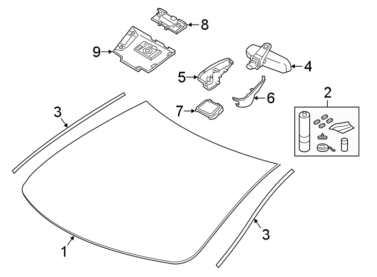 Diagram WINDSHIELD. GLASS. for your Jaguar XJ  