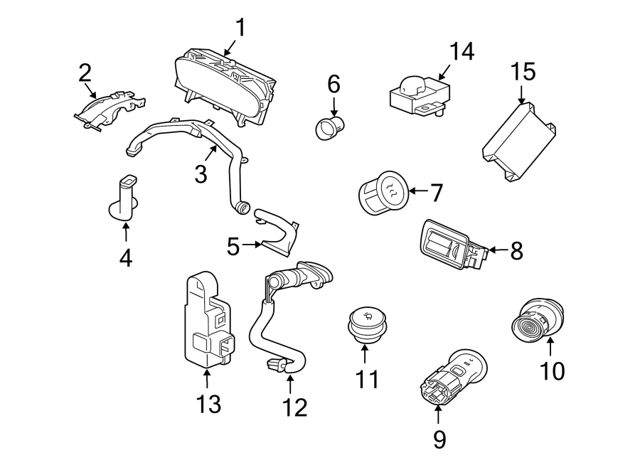 Diagram INSTRUMENT PANEL. CLUSTER & SWITCHES. for your 2015 Jaguar XJ  L Supercharged Sedan 