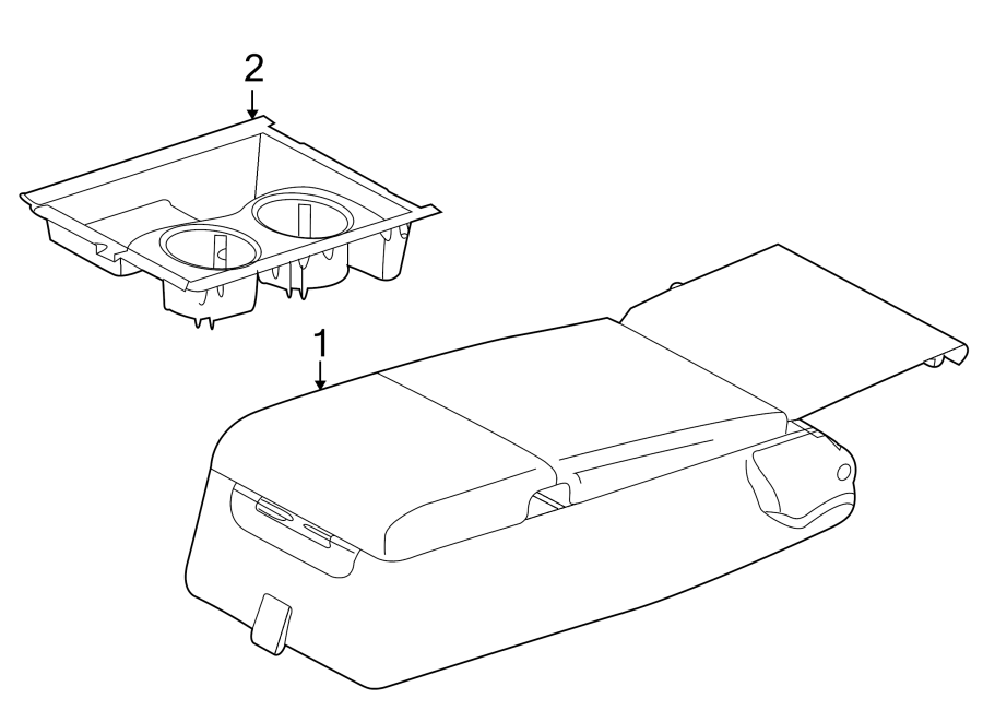 Full size assembly image of REAR CONSOLE. (1/1)