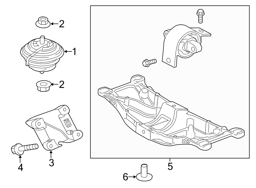 Diagram ENGINE & TRANS MOUNTING. for your 2015 Jaguar XFR-S   