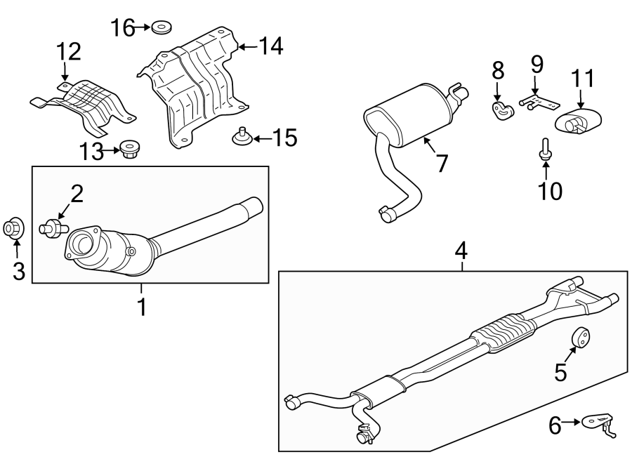 Diagram EXHAUST SYSTEM. EXHAUST COMPONENTS. for your 2018 Jaguar XJ   