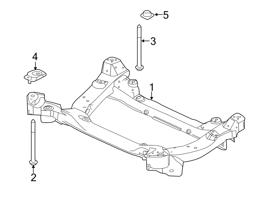 Diagram FRONT SUSPENSION. ENGINE CROSSMEMBER. for your 2018 Jaguar XJ   