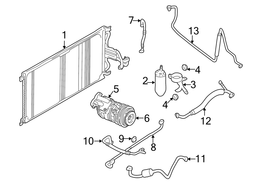 Diagram Air conditioner & heater. Instrument panel. Compressor & lines. Condenser. for your Jaguar XK8  