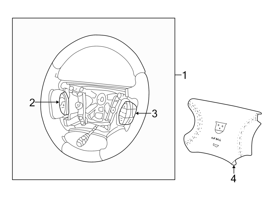 Full size assembly image of STEERING WHEEL & TRIM. (1/1)