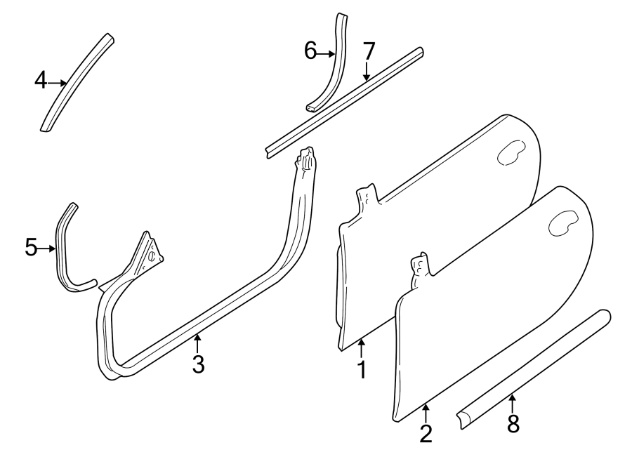 Diagram Door & components. Exterior trim. for your 2014 Jaguar F-Type   