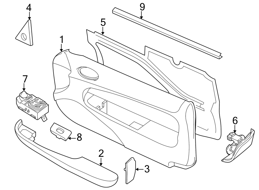 Full size assembly image of Interior trim. (1/1)