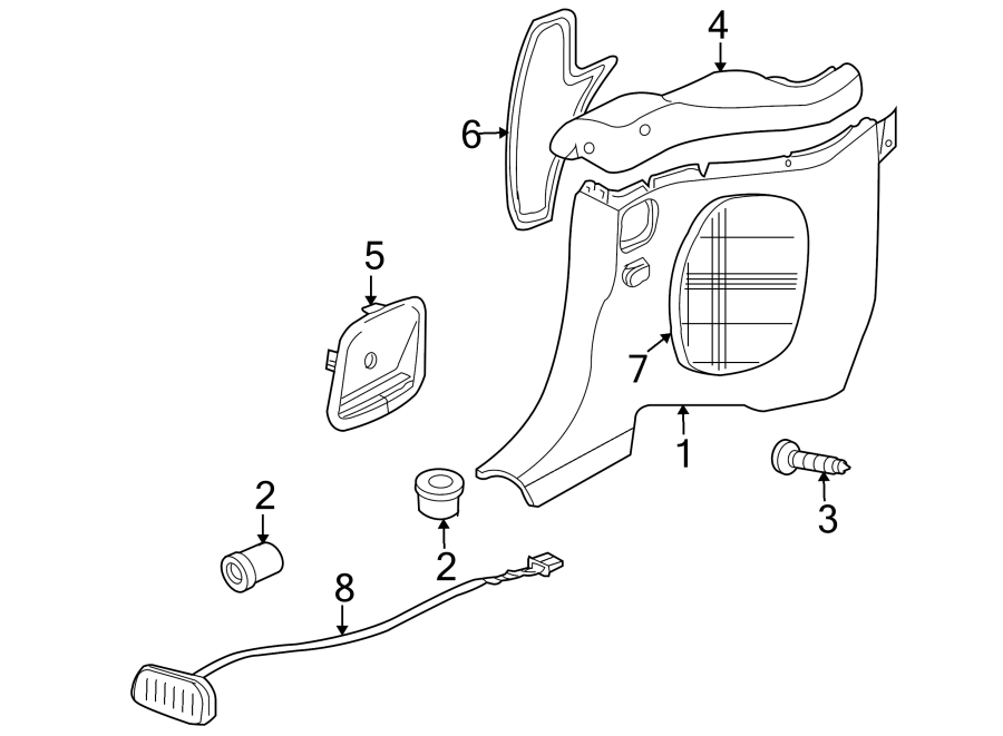Full size assembly image of QUARTER PANEL. INTERIOR TRIM. (1/1)