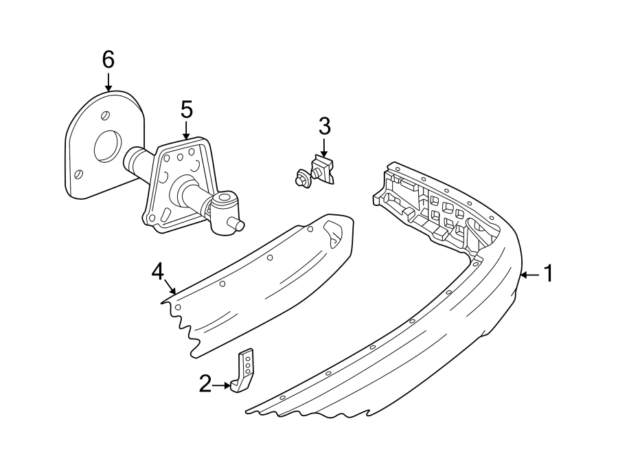 Full size assembly image of REAR BUMPER. BUMPER & COMPONENTS. (1/1)