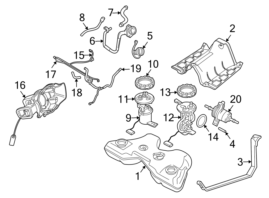 Diagram FUEL SYSTEM COMPONENTS. for your Jaguar XJ8  