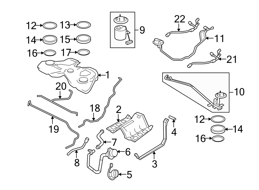 Diagram FUEL SYSTEM COMPONENTS. for your 2002 Jaguar XJ8   