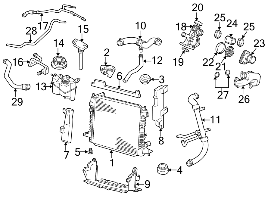 Diagram RADIATOR & COMPONENTS. for your 2002 Jaguar S-Type   