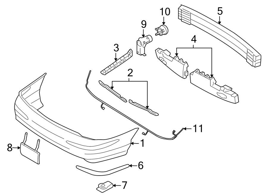 Diagram REAR BUMPER. BUMPER & COMPONENTS. for your 2012 Jaguar XJ  L Supercharged Sedan 