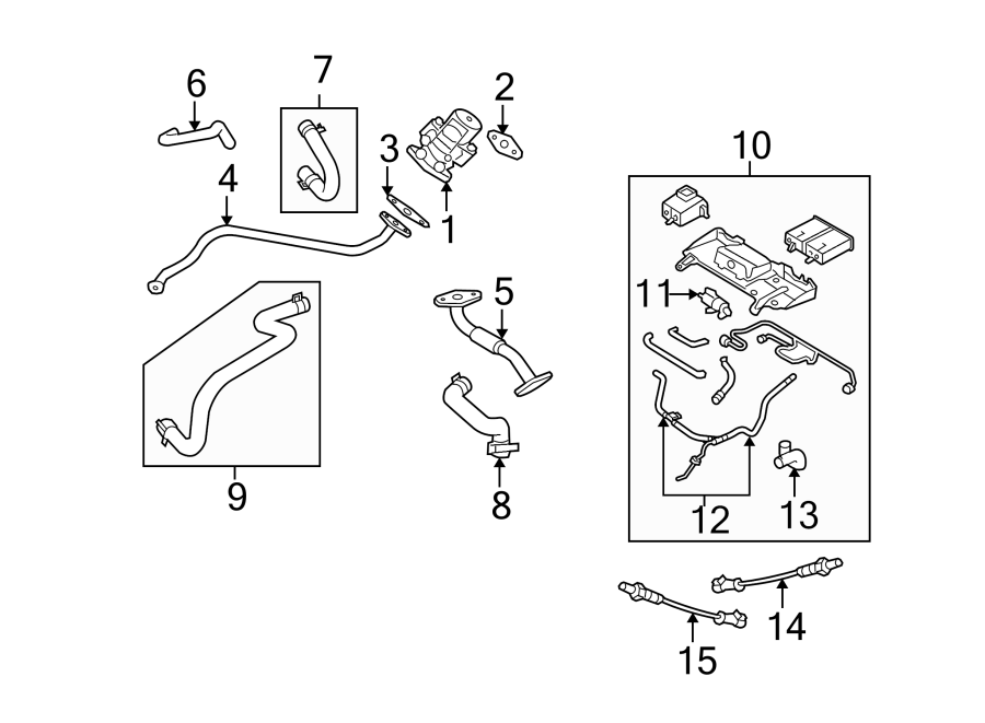 Diagram EMISSION SYSTEM. EMISSION COMPONENTS. for your 2023 Jaguar F-Pace   