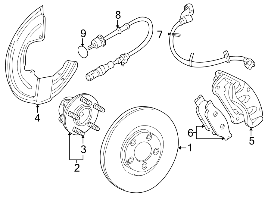 Diagram FRONT SUSPENSION. BRAKE COMPONENTS. for your 2019 Jaguar XE  Base Sedan 