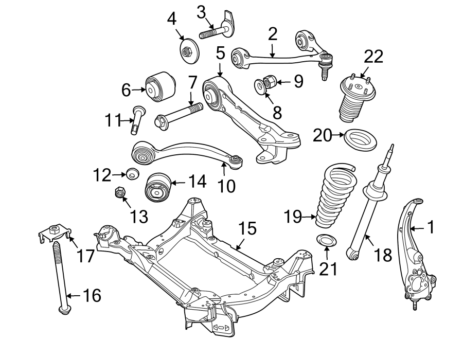 Diagram FRONT SUSPENSION. SUSPENSION COMPONENTS. for your 2006 Jaguar Super V8   