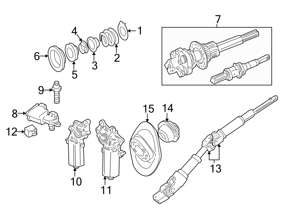 Diagram STEERING COLUMN. SHAFT & INTERNAL COMPONENTS. for your 2005 Jaguar XJR   