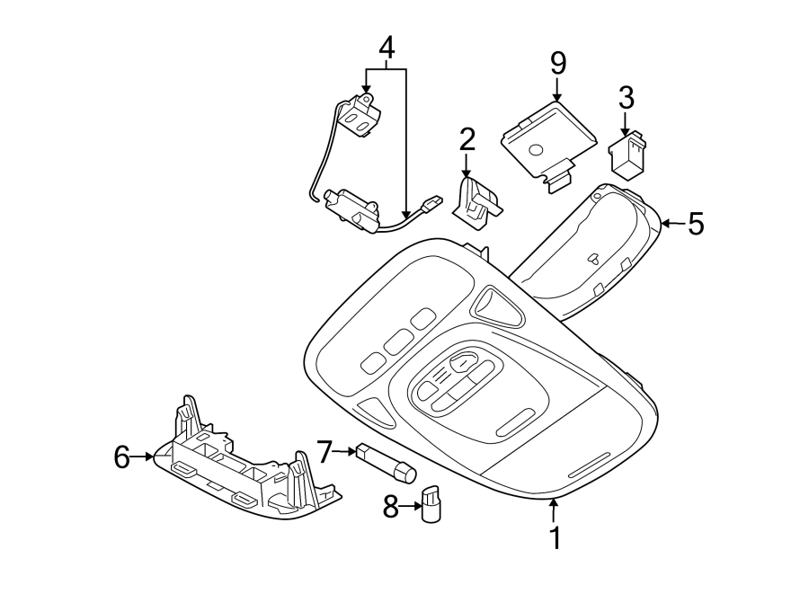 Diagram OVERHEAD CONSOLE. for your 2012 Jaguar XFR   