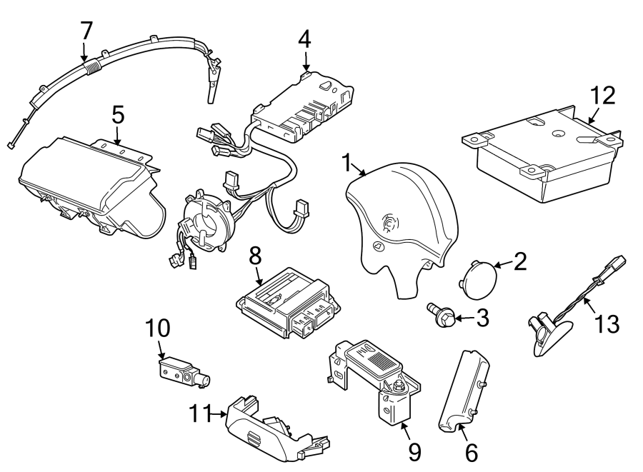 Diagram RESTRAINT SYSTEMS. AIR BAG COMPONENTS. for your 2000 Jaguar XJR   