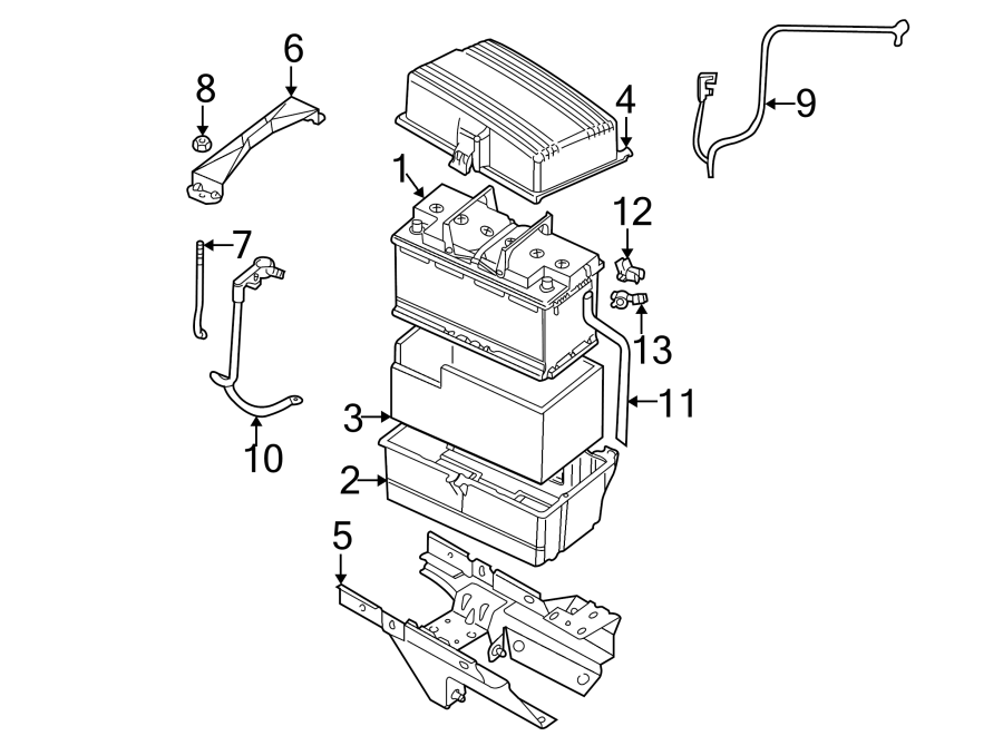 Diagram Battery. for your 2005 Jaguar X-Type 2.5L Duratec V6 M/T Base Wagon 